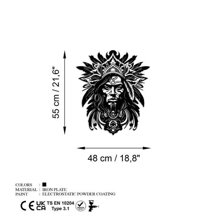 Wallity Rasta Escultura de Pared Metálica Negra Wallity Rasta Escultura de Pared Metálica Negra